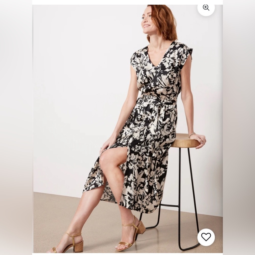 Floral Black and White Women's Dress